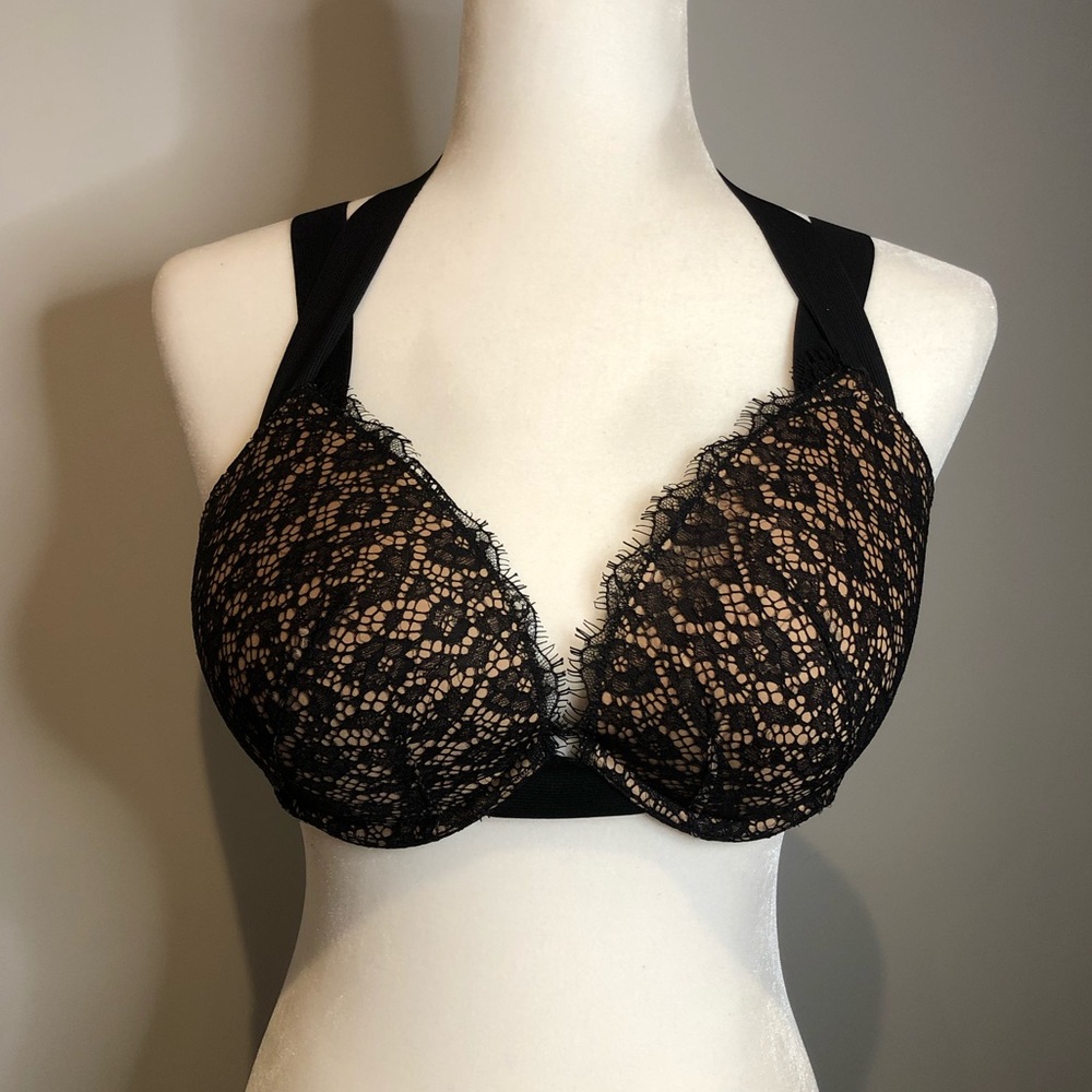 Sexy lace VS push-up bra w/halter elastic band